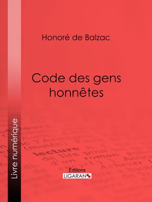 cover image of Code des gens honnêtes